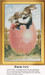 Two bunnies kiss atop a large pink egg, brought to life as a counted cross stitch pattern. Perfect for Easter celebration!