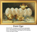 Five Easter eggs lined up spell out "Easter," with four chicks standing beside them, preserved as a counted cross stitch pattern.