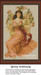 A serene angel in a peach gown and sash sits among flowers, designed as a large counted cross stitch pattern by Sunrays Creations.