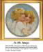 Two angels embrace and look at their reflection in a mirror, yours to stitch as a counted cross stitch chart.