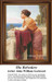 A woman leans on a pedestal by the sea, frozen in time as a counted cross stitch pattern from artist John William Godward.
