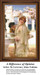 A young couple stands by a fountain, engaged in conversation, brought to life as a counted cross stitch pattern by Sir Lawrence Alma-Tadema.