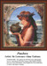 A woman with long red hair wearing a floral crown holds an urn, a counted cross stitch pattern perfect for your next cross stitch project.