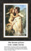 A woman in a filmy dress leans against a stone wall while a cherub whispers to her, preserved as a counted cross stitch pattern.
