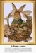 A jolly Easter Bunny sits in an Easter basket surrounded by flowers, yours as a counted cross stitch kit.