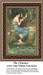 A young woman plays a harp by a pond, enchanting fish, reimagined as a counted cross stitch pattern by John William Waterhouse.