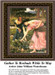 Two women gather wildflowers in a sunlit meadow, designed as a BAP cross stitch pattern from John William Waterhouse's art.