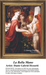 A detailed counted cross-stitch pattern preview of Dante Gabriel Rossetti's 1875 painting, "La Bella Mano." The lavish Aesthetic design captures a half-length portrait of a pale, auburn-haired woman washing her hands in a golden bowl, flanked by two young, red-winged attendants holding garments against a background filled with ornate details, jewelry, and a glowing circular mirror.