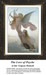 A winged figure holds a bow while embracing another figure, created as a counted cross stitch pattern by artist Eugene Medard.