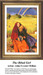 A detailed counted cross-stitch pattern preview of John Everett Millais's painting, "The Blind Girl." The luminous Pre-Raphaelite design depicts a young, blind woman resting with a concertina in her lap alongside her companion on a bright green meadow, while a magnificent double rainbow arcs over a distant English village landscape under clearing storm clouds.