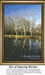 A trio of birch trees stands beside a pond, their reflections mirrored in the water under a clear blue sky in this PDF pattern by Sunrays Creations.