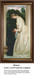 A young girl leans toward her older sister in a garden setting, transformed into a counted cross stitch pattern by artist Lord Frederick Leighton.