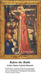 A detailed counted cross-stitch pattern preview of Dante Gabriel Rossetti's 1858 watercolor, "Before the Battle." The intricate medieval design portrays a busy chamber filled with elegant ladies fastening freshly embroidered banners onto the lances of armored knights in a crowded, tapestry-style composition rich with vibrant historical detail.
