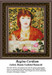A woman with auburn hair and a crown of flowers poses elegantly, reminiscent of Rossetti's pre-Raphaelite style, ready for your cross stitch project.