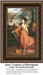 A woman in a flowing gown stands against a landscape backdrop, composed as a counted cross stitch pattern by Sir Joshua Reynolds.
