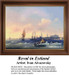 Ships sail through rolling ocean waves under a soft sky, arranged as a counted cross stitch design by artist Ivan Aivazovsky.