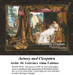 Cleopatra lounges on a portable divan amidst a vibrant scene, brought to life as a counted cross stitch pattern by Sir Lawrence Alma-Tadema.