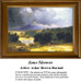 Dark rain clouds loom over green countryside and mountains, captured as a counted cross stitch pattern by artist Asher Brown Durand.