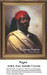 A thoughtful African man dressed in traditional attire is shown, transformed into a counted cross stitch pattern by artist Joao Antonio Correia.