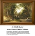 A detailed counted cross-stitch pattern preview of Edward Charles Williams's painting, "A Shady Lane." The 19th-century Victorian British landscape design features a peaceful wooded road with travelers under a canopy of trees, capturing dappled serenity through soft natural lighting and rich foliage greens.