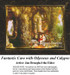 A serene cave scene along the seashore with figures of Odysseus and Calypso, yours to stitch as a counted cross stitch chart.
