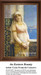A woman with golden hair leans against a tiled wall, gazing at ships in the distance, immortalized as a counted cross stitch pattern.