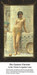 A young Egyptian woman leans against a column adorned with hieroglyphics, brought to life as a counted cross stitch pattern.