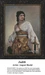 A woman stands confidently, holding a sword, depicted in an embroidered skirt, available as a counted cross stitch pattern.