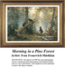 A detailed counted cross-stitch pattern preview of Ivan Ivanovich Shishkin's Russian Realist masterpiece, "Morning in a Pine Forest." The iconic design showcases a family of bear cubs playing on a fallen tree in an ancient pine forest as golden morning mist filter through the tall trees.