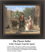 A woman sells potted plants from a cart in an open market with her daughter nearby, offered as a counted cross stitch pattern.