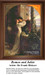 A passionate embrace between Romeo and Juliet, designed from Sir Frank Dicksee's artwork, featured as a large cross stitch pattern for stitching.