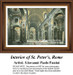 The grand nave of St. Peter's Basilica, with its soaring arches and ornate details, brought to life as a counted cross stitch pattern.