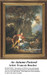 A romantic couple relaxing by a fountain, surrounded by autumn trees, designed as a xstitch kit from a painting by Francois Boucher.