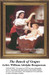 A young woman holds grapes above a cradle, amusing a laughing baby, preserved as a counted cross stitch pattern by William-Adolphe Bouguereau.