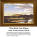 A serene landscape with a distant hill under a cloudy sky, depicted as a counted cross stitch pattern by Frederic Edwin Church. Yours as a counted.
