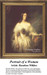 A graceful noblewoman in an off-the-shoulder white lace gown, translated into a counted cross stitch design by Barabas Miklos.