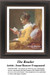 A woman reads a book in soft light, her hair styled elegantly, captured as a counted cross stitch pattern by Jean-Honore Fragonard.