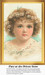 A young girl with curly hair and a daisy crown looks gently at the viewer, transformed into a counted cross stitch pattern.