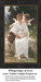 A young woman sits beside an urn, pondering love as Cupid whispers to her, preserved as a counted cross stitch pattern.