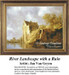 Waterscape Cross Stitch Pattern | River Landscape with a Ruin 