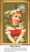 A little girl dressed in a costume resembling a Daisy flower, offered as a counted cross stitch pattern, adds charm to any project.