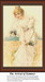 A woman in a light dress holds summer flowers in a field, come to life as a counted cross stitch design.