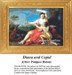 Diana, the goddess of the hunt, reclines in a lush landscape, playfully holding Cupid's bow, in this digital pattern by Pompeo Batoni.