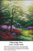 A white flowering dogwood tree with layers of flowers stands among colorful blooms, offered as a counted cross stitch pattern by Charles White.