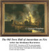A nighttime scene of the Old Town Hall of Amsterdam engulfed in flames, viewed from rowboats. A counted cross stitch kit by Jan Abrahamsz Beerstraten.