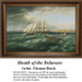 Sailing vessels, including large ships and rowboats, navigate the waves at the mouth of the Delaware, come to life as a counted cross stitch design.