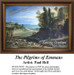 A serene landscape with hills and sheep, depicting The Pilgrims of Emmaus, created as a counted cross stitch pattern.