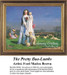 A woman holds a baby and feeds a lamb, while another woman sits nearby, offered as a counted cross stitch pattern by Ford Madox Brown.