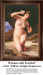 A full-bodied woman kneels in front of a grotto on the beach, listening to the ocean through a seashell, in this downloadable pattern by William
