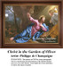 Christ expresses distress in the Garden of Gethsemane as an angel offers solace, designed as a counted cross stitch pattern, perfect for your next.